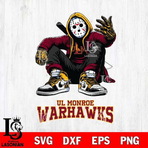 UL Monroe Warhawks Jason Voorhees Halloween SVG Svg Eps Dxf Png File, Digital Download, Instant Download