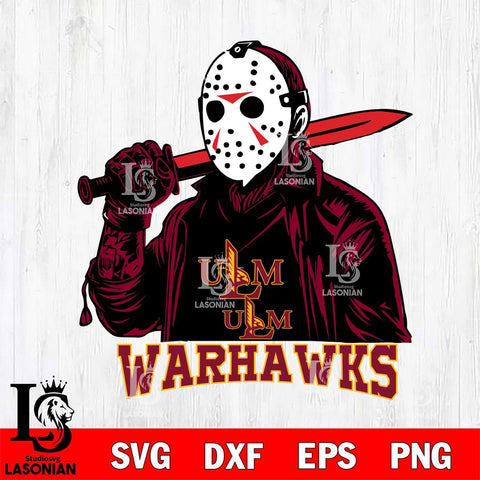 UL Monroe Warhawks Jason Voorhees Horror 12 Svg Eps Dxf Png File, NCAA svg, Digital Download, Instant Download