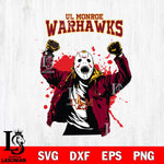 UL Monroe Warhawks Jason Voorhees Horror Halloween 3 Svg Eps Dxf Png File, NCAA svg, Digital Download, Instant Download