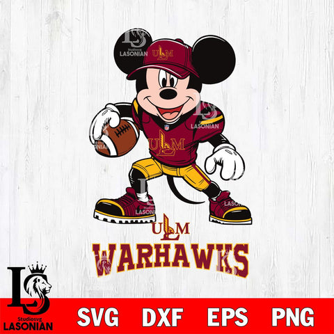 UL Monroe Warhawks Mikey Mouse Disney, Svg Eps Dxf Png File, Digital Download