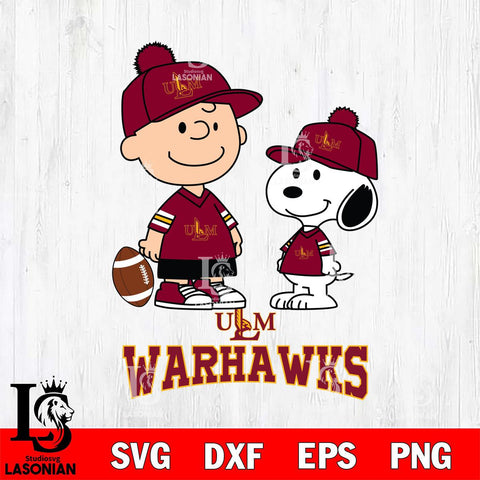 UL Monroe Warhawks Peanuts Snoopy Friends Football SVG DXF EPS PNG FILE,Snoopy File Cut, NCAA Digital Download,Instant Download,Christmas Silhouette