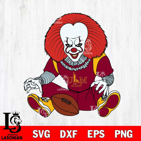 UL Monroe Warhawks Pennywise Horror Sport 6 Svg Eps Dxf Png File, Digital Download