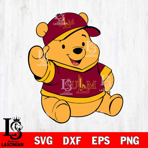 UL Monroe Warhawks Pooh Bear Svg Eps Dxf Png File, NCAA svg, Digital Download, Instant Download