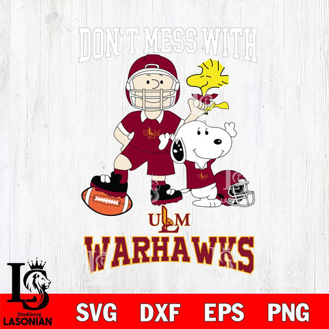 UL Monroe Warhawks Snoopy Dont mess with SVG DXF EPS PNG FILE,Snoopy File Cut, NCAA Digital Download,Instant Download,Christmas Silhouette