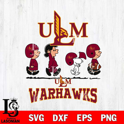 UL Monroe Warhawks Snoopy Sport 12 Svg Eps Dxf Png File, Digital Download