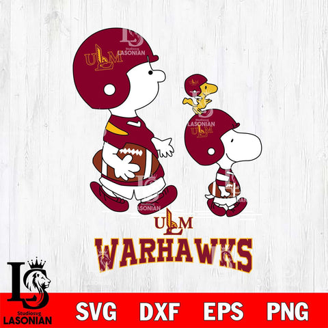 UL Monroe Warhawks Snoopy Sport Svg Eps Dxf Png File, Digital Download