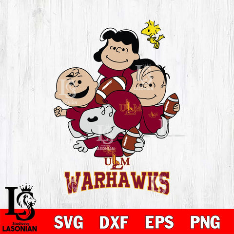 UL Monroe Warhawks Snoopy Sport 4 Svg Eps Dxf Png File, Digital Download