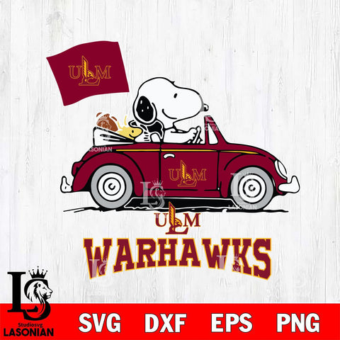 UL Monroe Warhawks Snoopy Sport 5 Svg Eps Dxf Png File, Digital Download