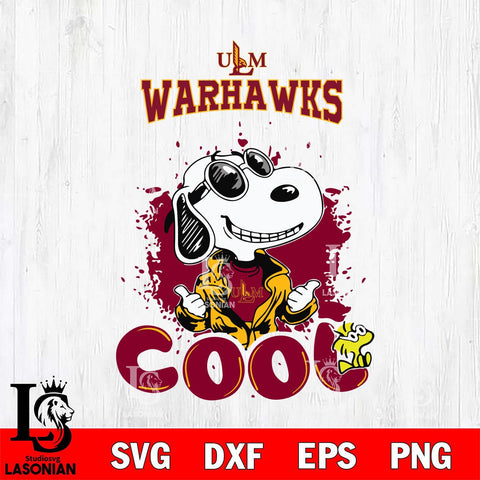 UL Monroe Warhawks Snoopy Sport 7 Svg Eps Dxf Png File, Digital Download