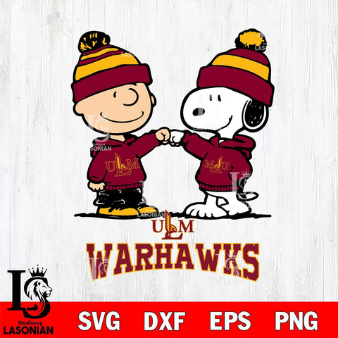 UL Monroe Warhawks Snoopy Sport 9 Svg Eps Dxf Png File, Digital Download