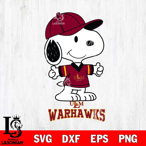 UL Monroe Warhawks Snoopy football SVG DXF EPS PNG FILE,Snoopy File Cut, NCAA Digital Download,Instant Download,Christmas Silhouette