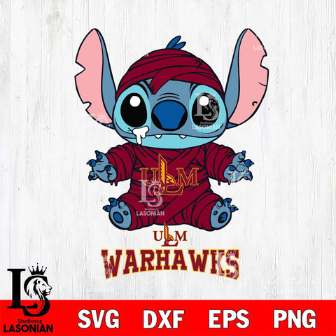 UL Monroe Warhawks Stitch Mummy Svg Eps Dxf Png File, NCAA svg, Digital Download, Instant Download