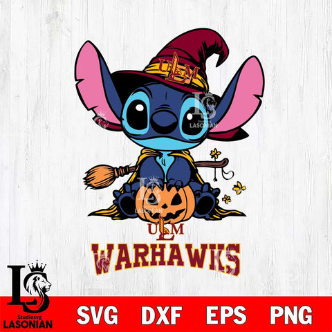 UL Monroe Warhawks Stitch witch Svg Eps Dxf Png File, NCAA svg, Digital Download, Instant Download