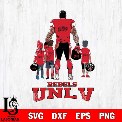 UNLV Rebels 4 Father and son Rugby SVG DXF EPS PNG FILE,NCAA SVG, Father day Digital Download,Instant Download, Silhouette