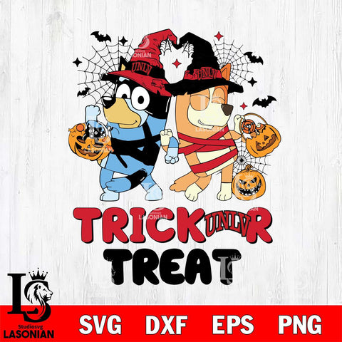 UNLV Rebels Bluey Trick or Treat Halloween 2 Svg Eps Dxf Png File, Digital Download, Instant Download