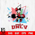 UNLV Rebels Cute Daisy Duck Cheerleader SVG DXF EPS PNG FILE, NCAA File Cut,Digital Download,Instant Download