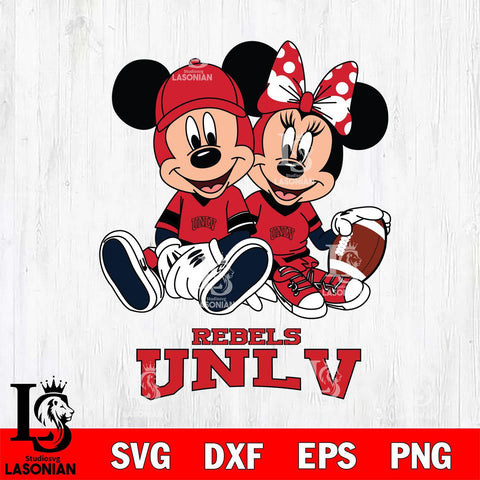 UNLV Rebels Disney Mickey And Minnie Football Svg Eps Dxf Png File, NCAA svg , Digital Download , Instant Download, Cricut File