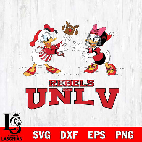 UNLV Rebels Donald Duck & Daisy Duck Football Cricut,Christmas SVG DXF EPS PNG FILE, NCAA Digital Download,Instant Download, Silhouette
