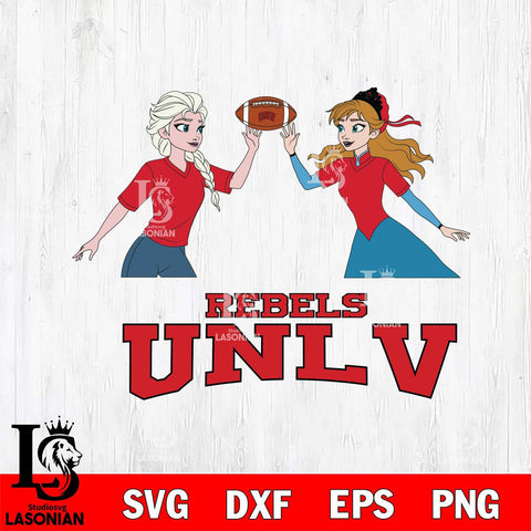UNLV Rebels Elsa & Anna Football Cricut,Christmas SVG DXF EPS PNG FILE, NCAA Digital Download,Instant Download, Silhouette