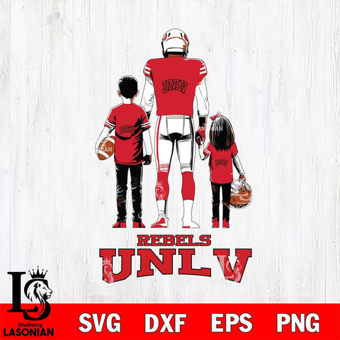 UNLV Rebels Father And Child Football SVG DXF EPS PNG FILE,NCAA SVG, Father day Digital Download,Instant Download, Silhouette