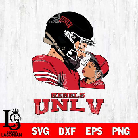 UNLV Rebels Father And Child Rugby SVG DXF EPS PNG FILE,NCAA SVG, Father day Digital Download,Instant Download, Silhouette