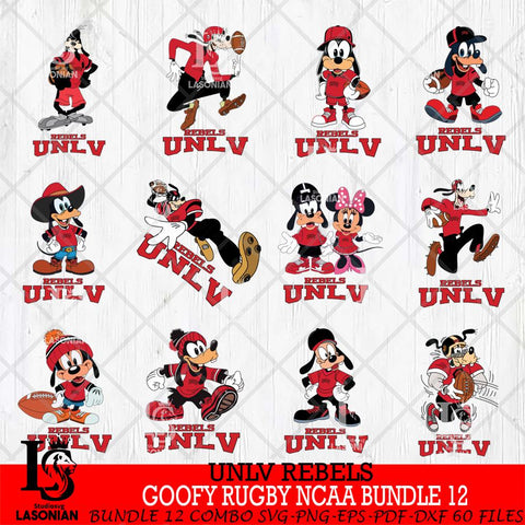 UNLV Rebels Goofy Rugby Disney NCAA Bundle 12 SVG DXF EPS PNG FILE,NCAA bundle svg ,Football Digital Download,Instant Download, Silhouette