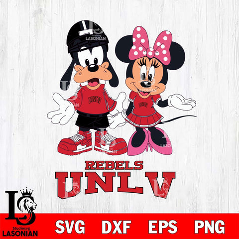 UNLV Rebels Goofy and Minnie mouse Football SVG DXF EPS PNG FILE,NCAA svg ,Football Digital Download,Instant Download, Silhouette
