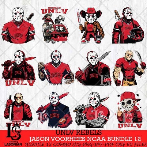 UNLV Rebels Jason Voorhees Horror Bundle 12 SVG Eps Dxf Png File, bundle NCAA svg, Digital Download, Instant Download