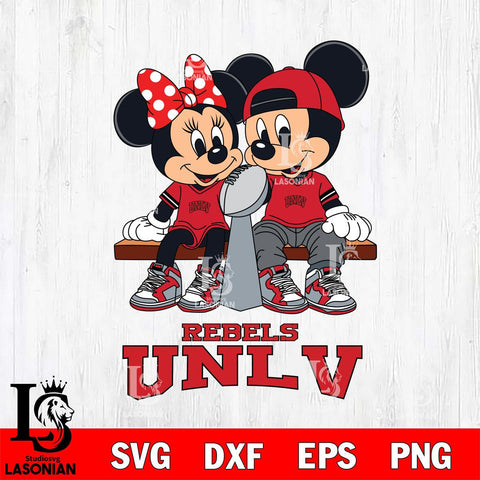 UNLV Rebels Mickey And Minnie Football Champions Svg Eps Dxf Png File, NCAA svg , Digital Download , Instant Download, Cricut File