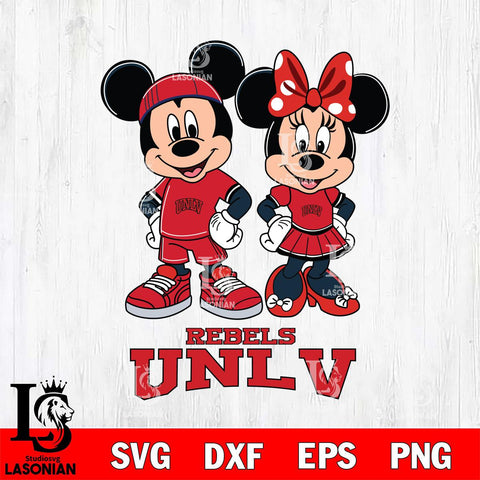 UNLV Rebels Mickey And Minnie Rugby Svg Eps Dxf Png File, NCAA svg , Digital Download , Instant Download, Cricut File