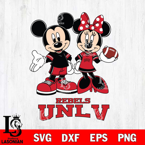 UNLV Rebels Mickey Minnie Football Svg Eps Dxf Png File, NCAA svg , Digital Download , Instant Download, Cricut File
