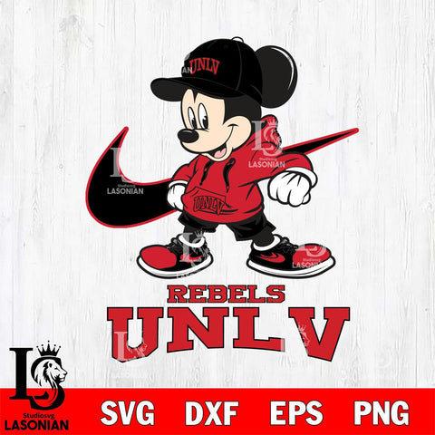 UNLV Rebels Mickey Mouse NIKE, Svg Eps Dxf Png File, Digital Download