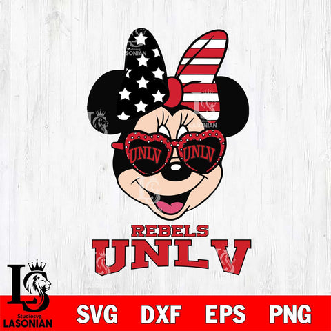 UNLV Rebels Minnie Mouse Love 2, Svg Eps Dxf Png File, Digital Download