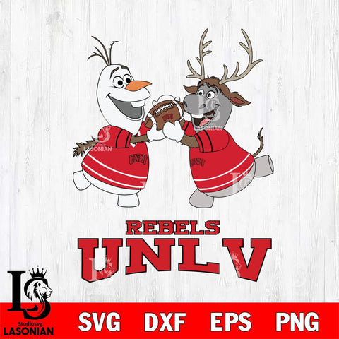 UNLV Rebels Olaf & Sven Football Cricut,Christmas SVG DXF EPS PNG FILE, NCAA Digital Download,Instant Download, Silhouette