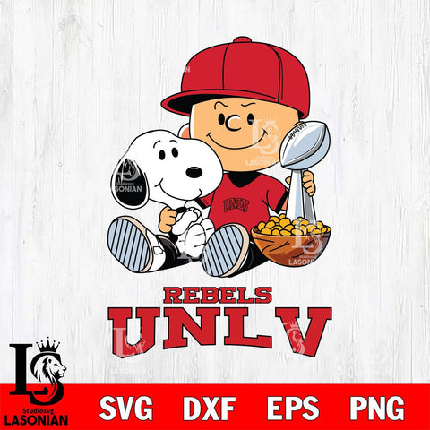 UNLV Rebels Peanuts Snoopy Champion football SVG DXF EPS PNG FILE,Snoopy File Cut, NCAA Digital Download,Instant Download,Christmas Silhouette