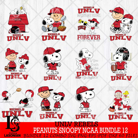 UNLV Rebels Peanuts Snoopy Player NCAA Bundle 12 SVG DXF EPS PNG FILE,Snoopy File Cut, bundle NCAA Digital Download,Instant Download, Silhouette
