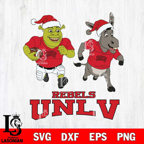 UNLV Rebels Shrek and Donkey Football Cricut,Christmas SVG DXF EPS PNG FILE, NCAA Digital Download,Instant Download, Silhouette