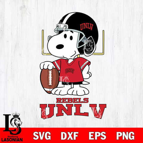 UNLV Rebels Snoopy Player Football SVG DXF EPS PNG FILE,Snoopy File Cut, NCAA Digital Download,Instant Download,Christmas Silhouette
