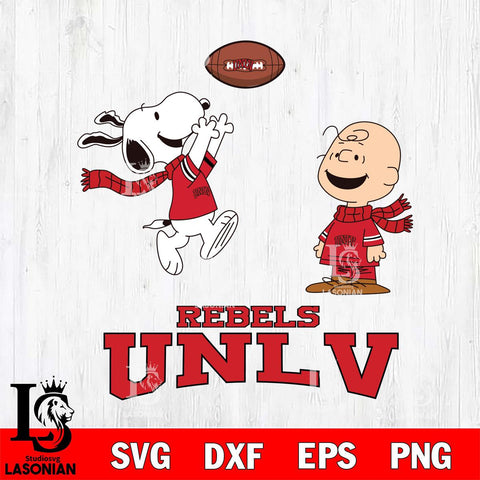 UNLV Rebels Snoopy & Charlie Brown Football Cricut,Christmas SVG DXF EPS PNG FILE, NCAA Digital Download,Instant Download, Silhouette