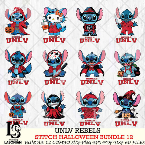UNLV Rebels Stitch Horror Bundle 12 SVG Svg Eps Dxf Png File, NCAA svg, Digital Download, Instant Download
