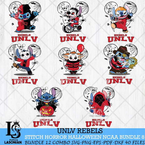 UNLV Rebels Stitch Horror Halloween Bundle NCAA Svg Eps Dxf Png File, Digital Download, Instant Download