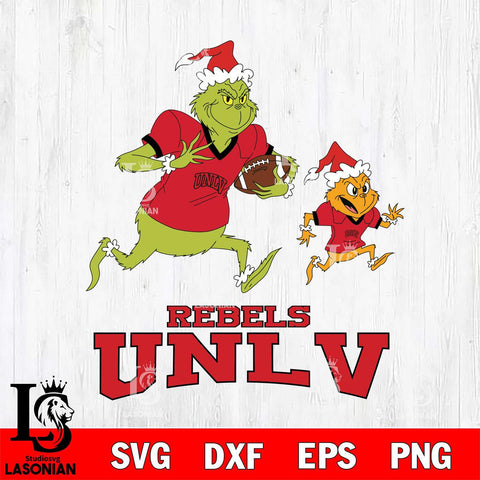 UNLV Rebels The Grinch & Max Football Cricut,Christmas SVG DXF EPS PNG FILE, NCAA Digital Download,Instant Download, Silhouette