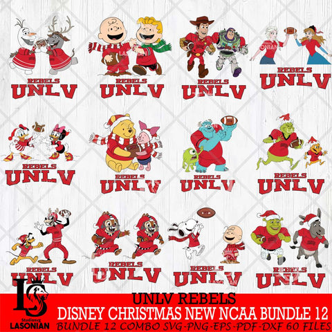 UNLV Rebels  Disney Christmas New NCAA Bundle 12 Cricut,Christmas SVG DXF EPS PNG FILE, BUNDLE NCAA Digital Download,Instant Download, Silhouette