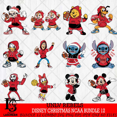UNLV Rebels  Disney christmas NCAA Bundle File Cut, Bundle NCAA SVG DXF EPS PNG FILE, Digital Download , Criucut , Silhouette
