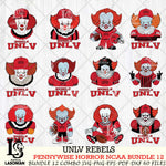 UNLV Rebels  Pennywise Horror NCAA Bundle 12 SVG Svg Eps Dxf Png File, Digital Download