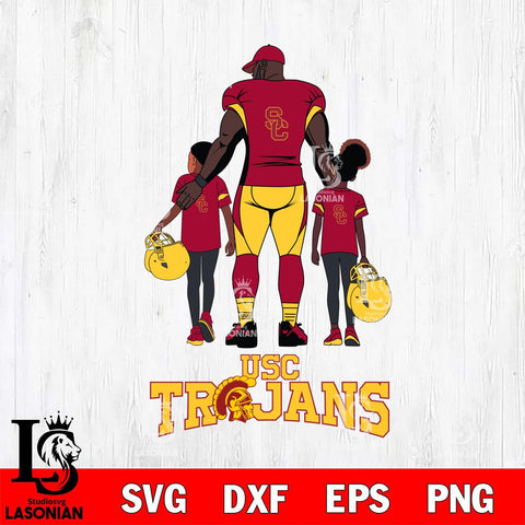 USC Trojans 3 Father and son Rugby SVG DXF EPS PNG FILE,NCAA SVG, Father day Digital Download,Instant Download, Silhouette