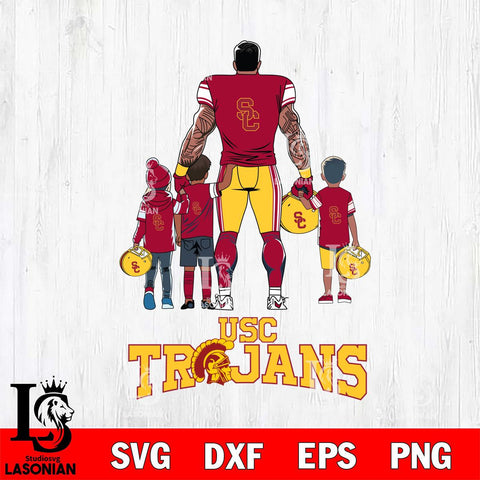 USC Trojans 4 Father and son Rugby SVG DXF EPS PNG FILE,NCAA SVG, Father day Digital Download,Instant Download, Silhouette