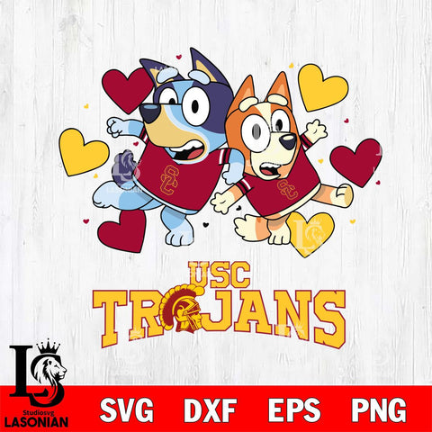 USC Trojans Bluey & Bingo 10 Svg Eps Dxf Png File, NCAA svg, Digital Download, Instant Download