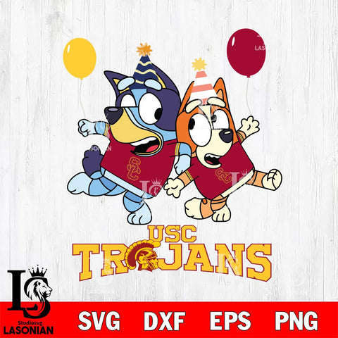 USC Trojans Bluey & Bingo 2 Svg Eps Dxf Png File, NCAA svg, Digital Download, Instant Download