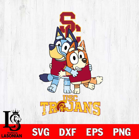 USC Trojans Bluey & Bingo 3 Svg Eps Dxf Png File, NCAA svg, Digital Download, Instant Download